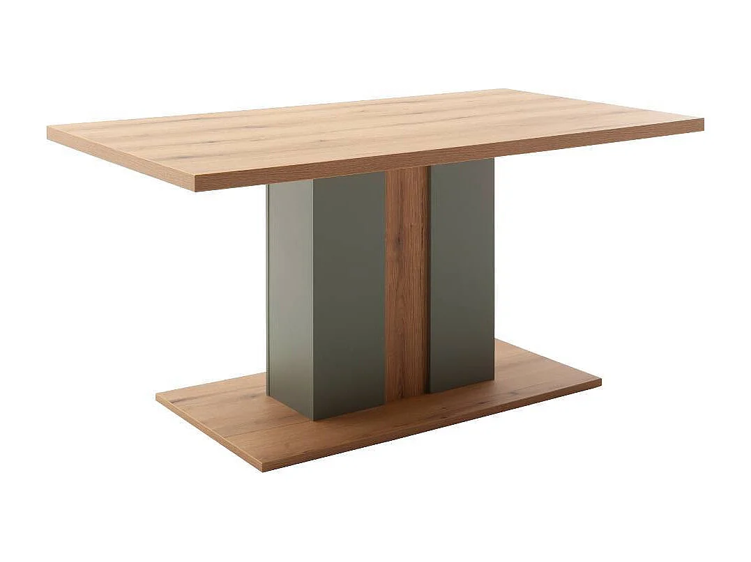 Esstisch Tisch Esszimmer in Graugrün und Eichefarben