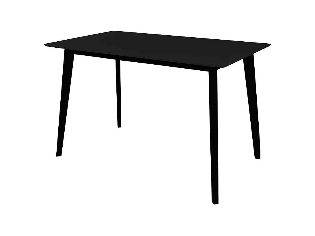 Schwarzer Küchentisch mit rechteckiger Tischplatte 120 cm breit