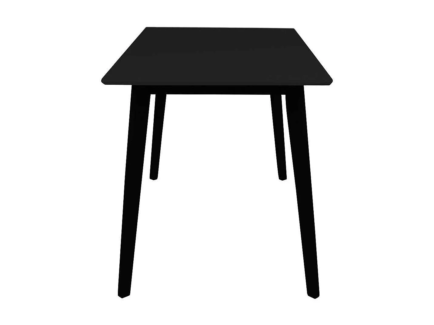 Schwarzer Küchentisch mit rechteckiger Tischplatte 120 cm breit