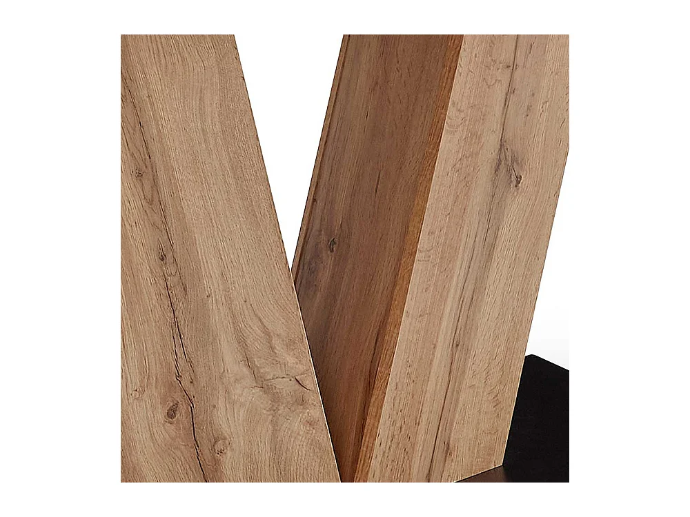 Esszimmer Tisch mit Säulengestell Wildeichefarben & Schwarz