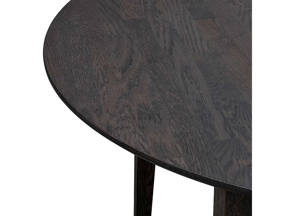 Runder Esszimmer Tisch im Skandi Design Massivholzplatte