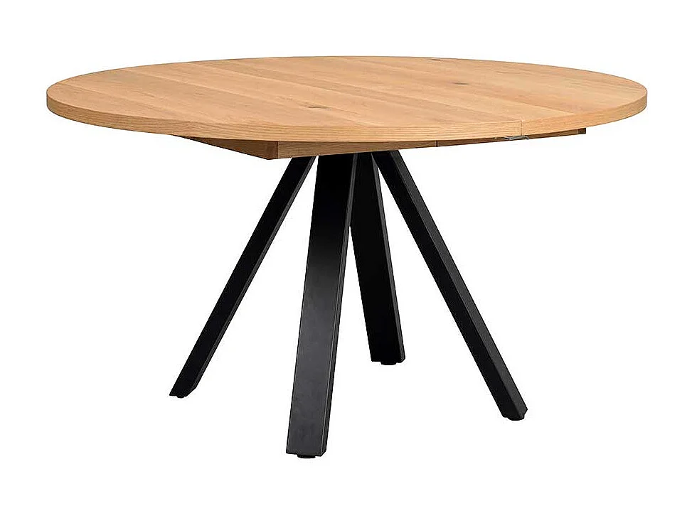 Esstisch Eiche Furnier geölt mit Vierfußgestell Metall