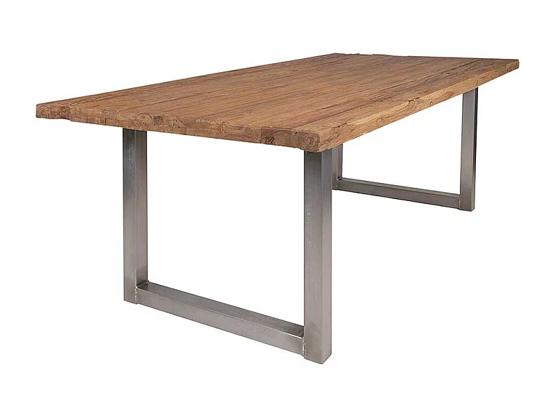 Küchen Tisch aus Teak Recyclingholz und Eisen Industry Design