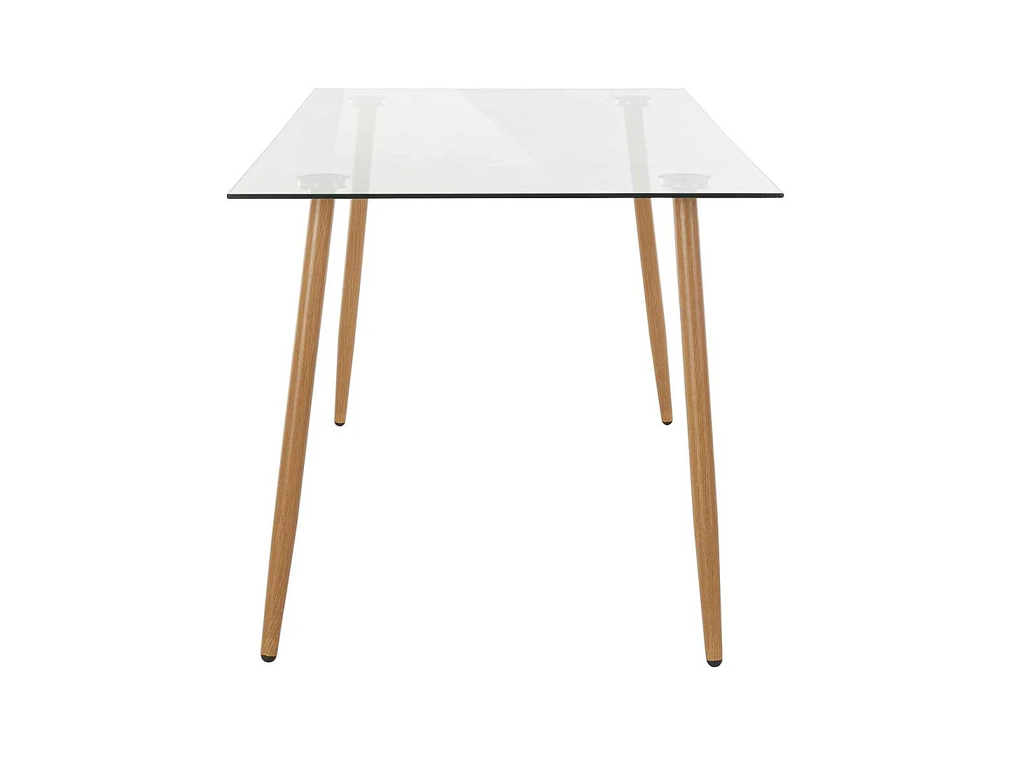 Glas Esszimmertisch mit 4-Fußgestell in Eichefarben Skandi Design