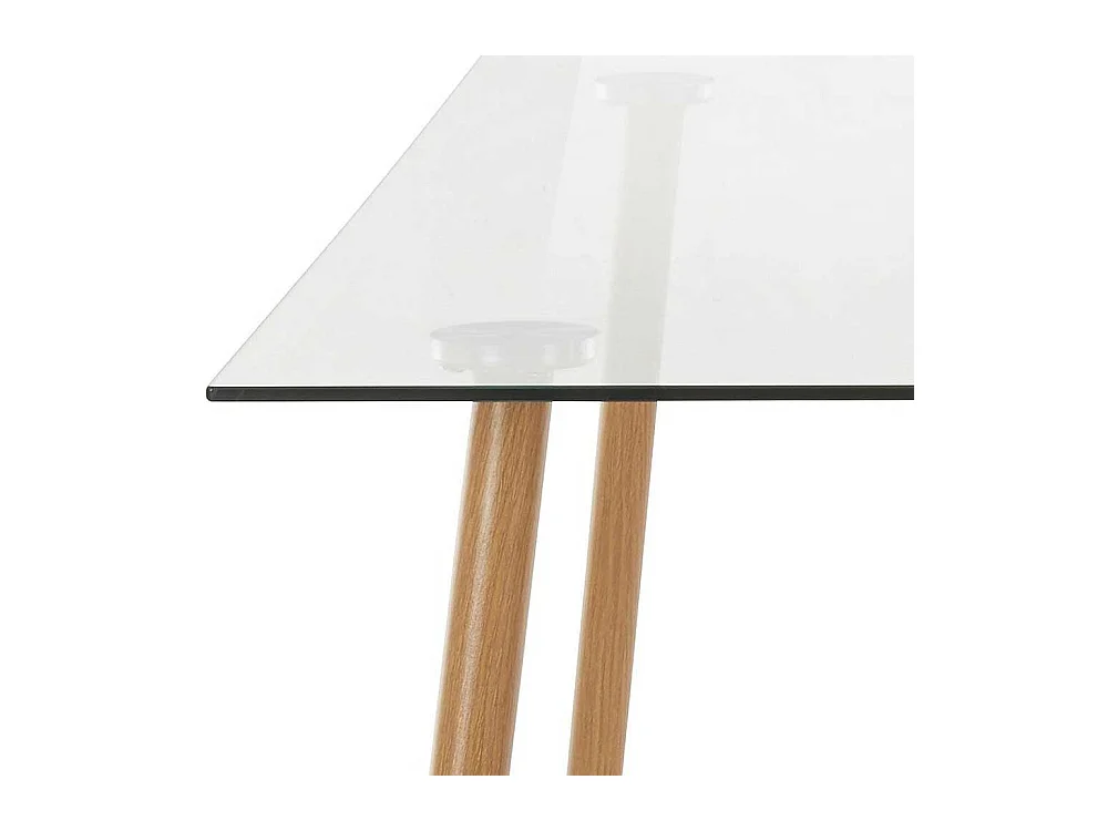 Glas Esszimmertisch mit 4-Fußgestell in Eichefarben Skandi Design