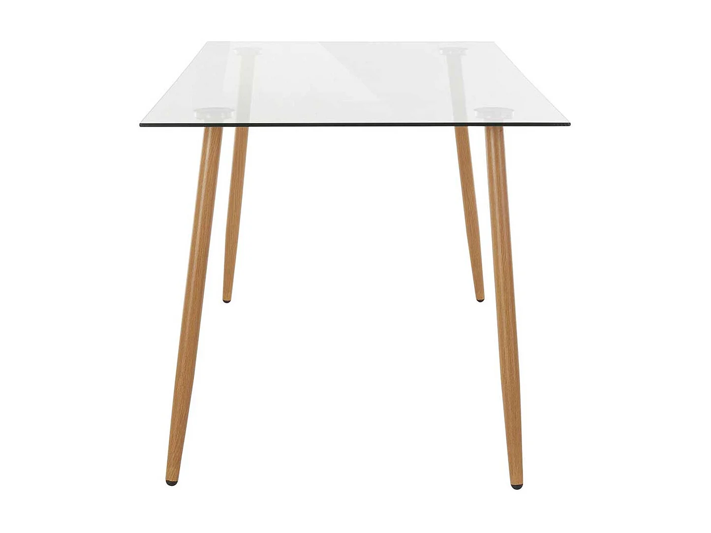 Glas Esszimmertisch mit 4-Fußgestell in Eichefarben Skandi Design