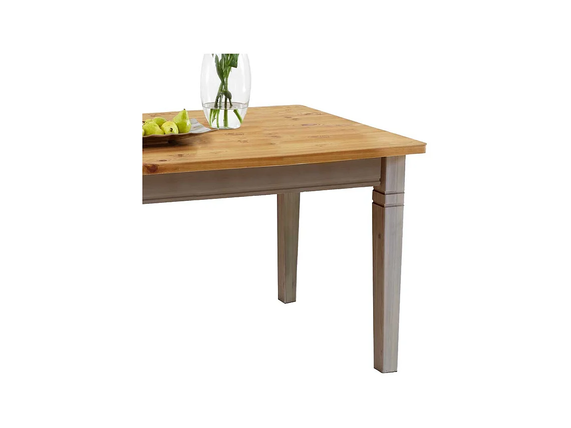 Landhaustisch in Grau Kiefer massiv