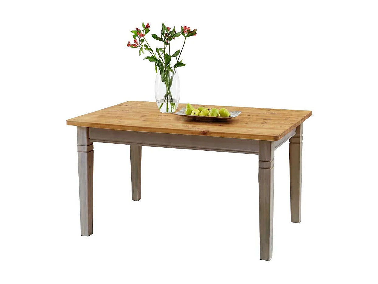Landhaustisch in Grau Kiefer massiv