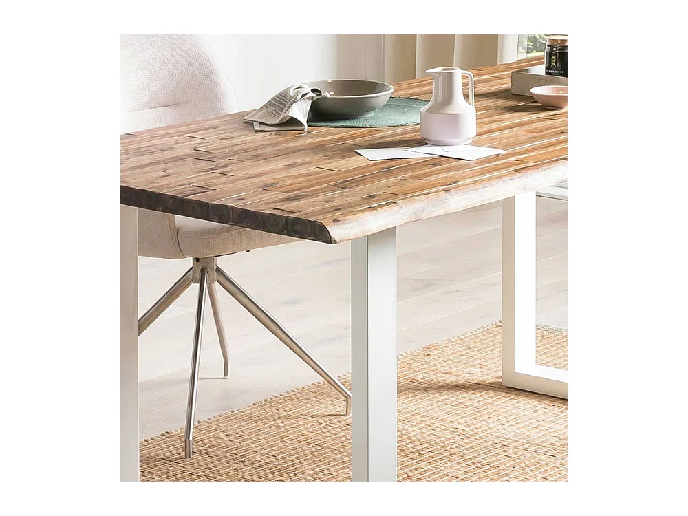 Bügelgestell Tisch mit natürlicher Baumkante Industrie und Loft Stil