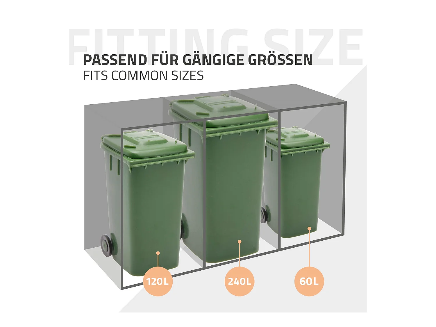 Abri pour 1 poubelle 68x80x120 cm 240L anthracite en acier couvercle rabattable et porte clôture habillage conteneur ordures résistant aux intempéries