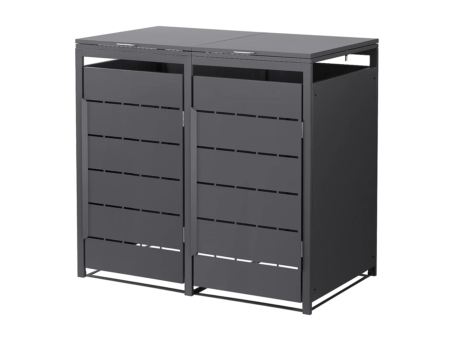 ML-Design Copribidone da spazzatura per 2 bidoni 240L 132x80x120 cm antracite cassonetto per rifiuti con coperchio deposito per bidoni da esterno