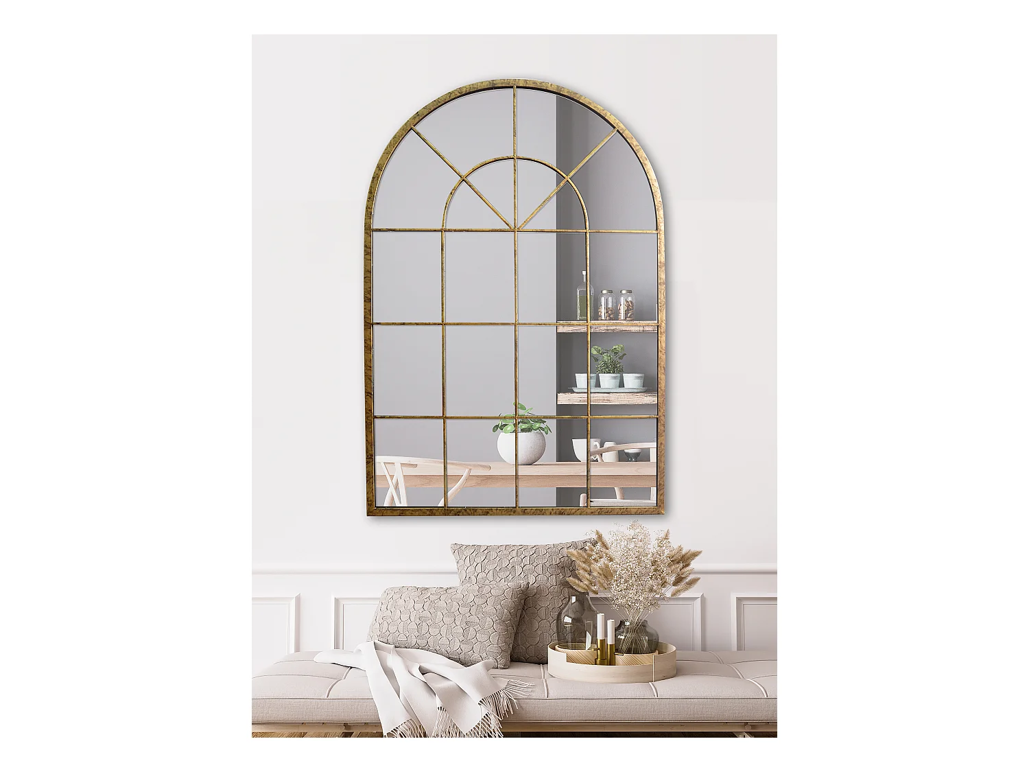 Miroir fenêtre arquée 93x135cm