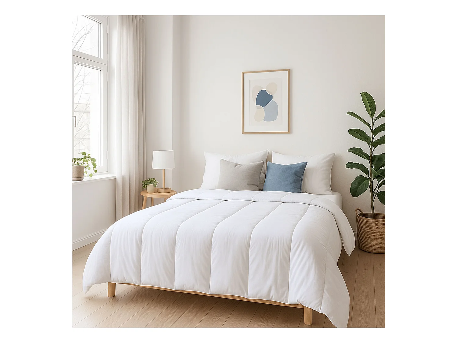 Couette mi-saison anti-acariens microfibre 350g 260x240