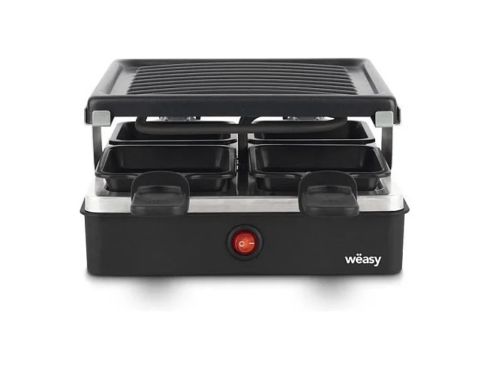 Raclette und Grill für 4 Personen – 600 W – Antihaftbeschichtung – 19,7 x 19,7 cm
