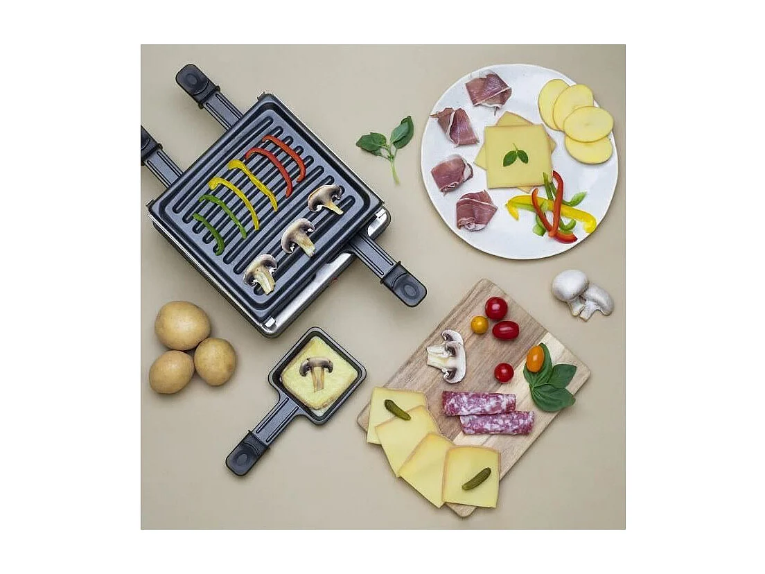 Appareil a raclette WEASY - LUGA40 - Jusqu'a 4 personnes - Revetement anti-adhésif - 600W