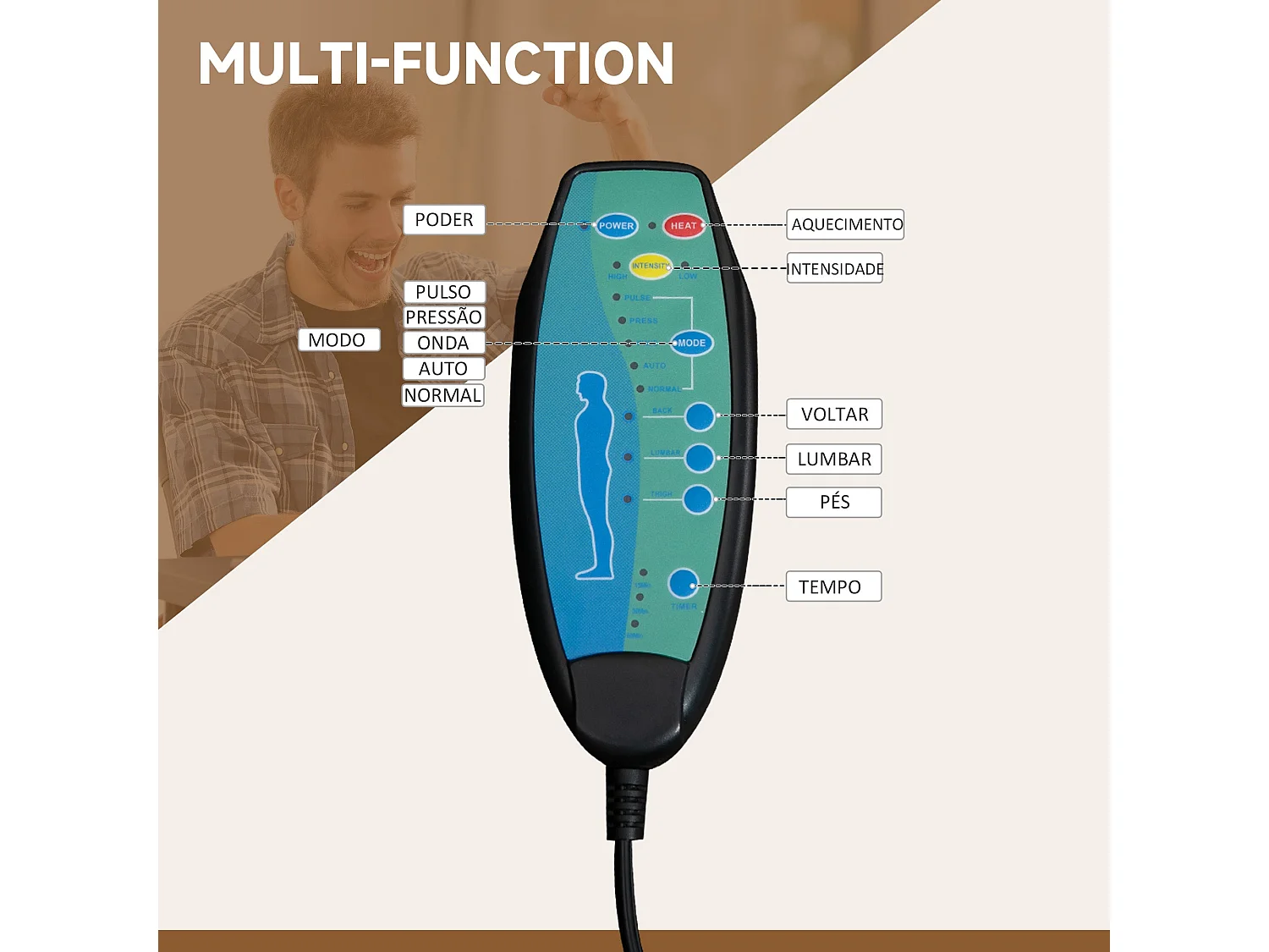 Cadeira de Massagem Vinsetto com Aquecimento e Apoio Retrátil - Conforto e Relaxamento no Escritório