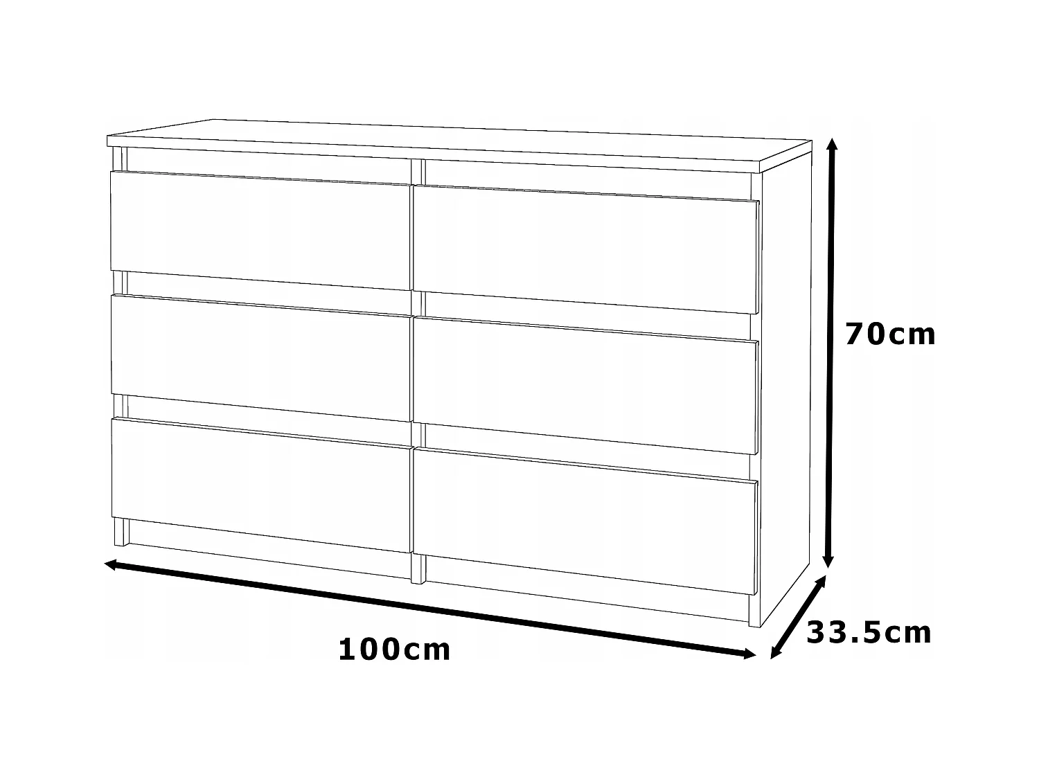 Commode blanche vintage 100 cm – 6 tiroirs – Meuble TV / Rangement salon
