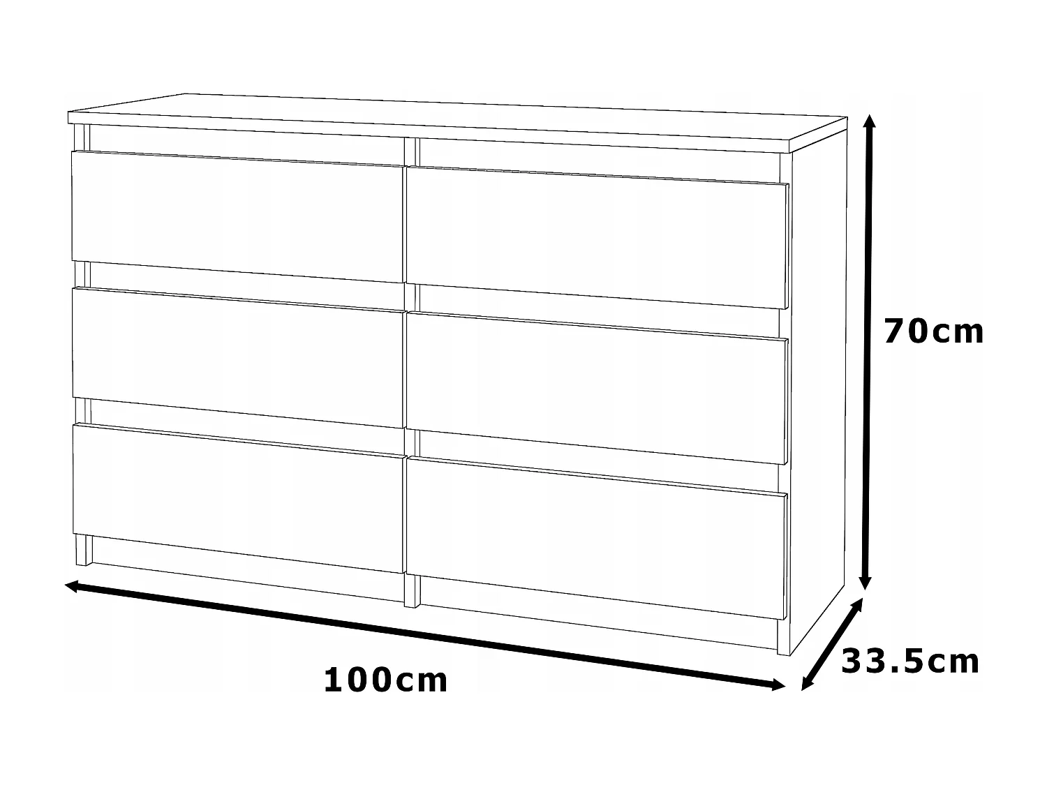 Commode blanche vintage 100 cm – 6 tiroirs – Meuble TV / Rangement salon
