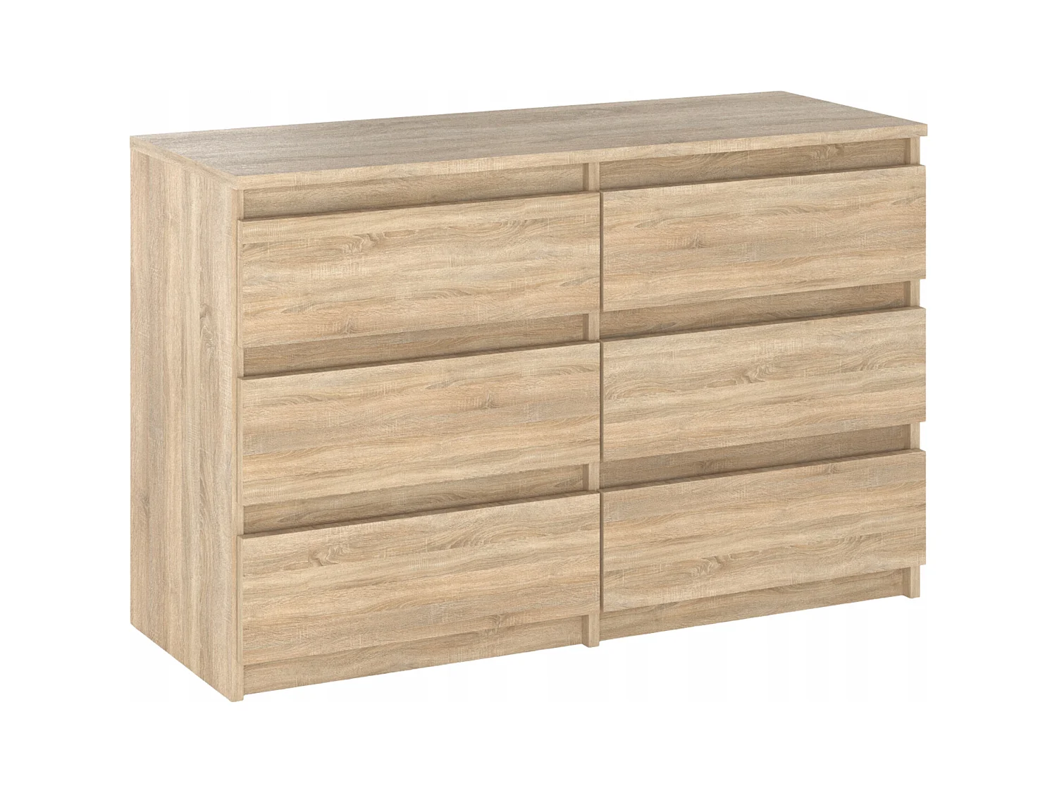 Commode Chêne Sonoma avec 6 tiroirs 100x71,5X33,5CM Meuble TV- Salon - chambre -chifonnier