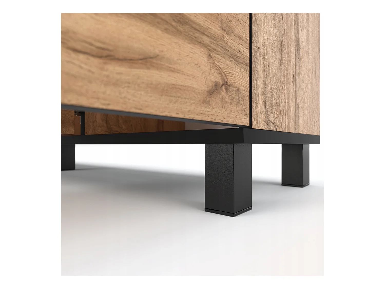 Grande commode style scandinave  Chêne Wotan 140 CM avec 9 étagères TV Salon bureau