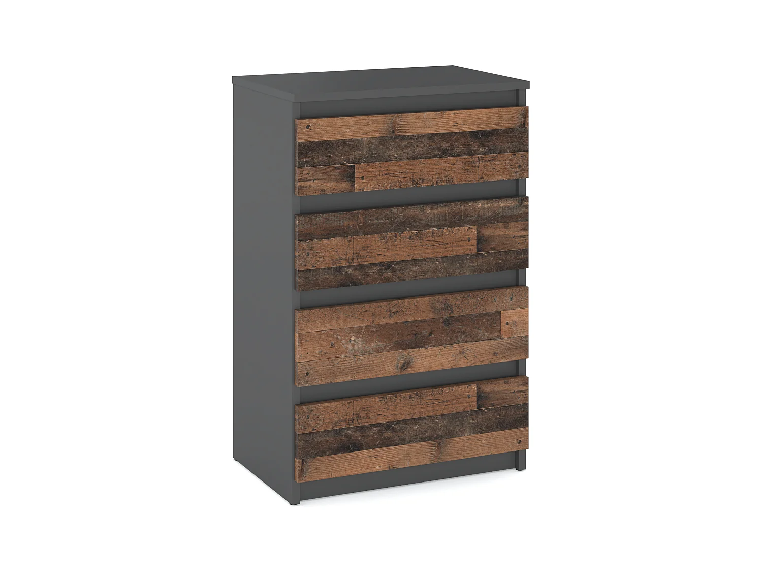 Commode à 4 tiroirs Gris Vintage 60 CM – Meuble TV, Meubles pour salon, Buffet