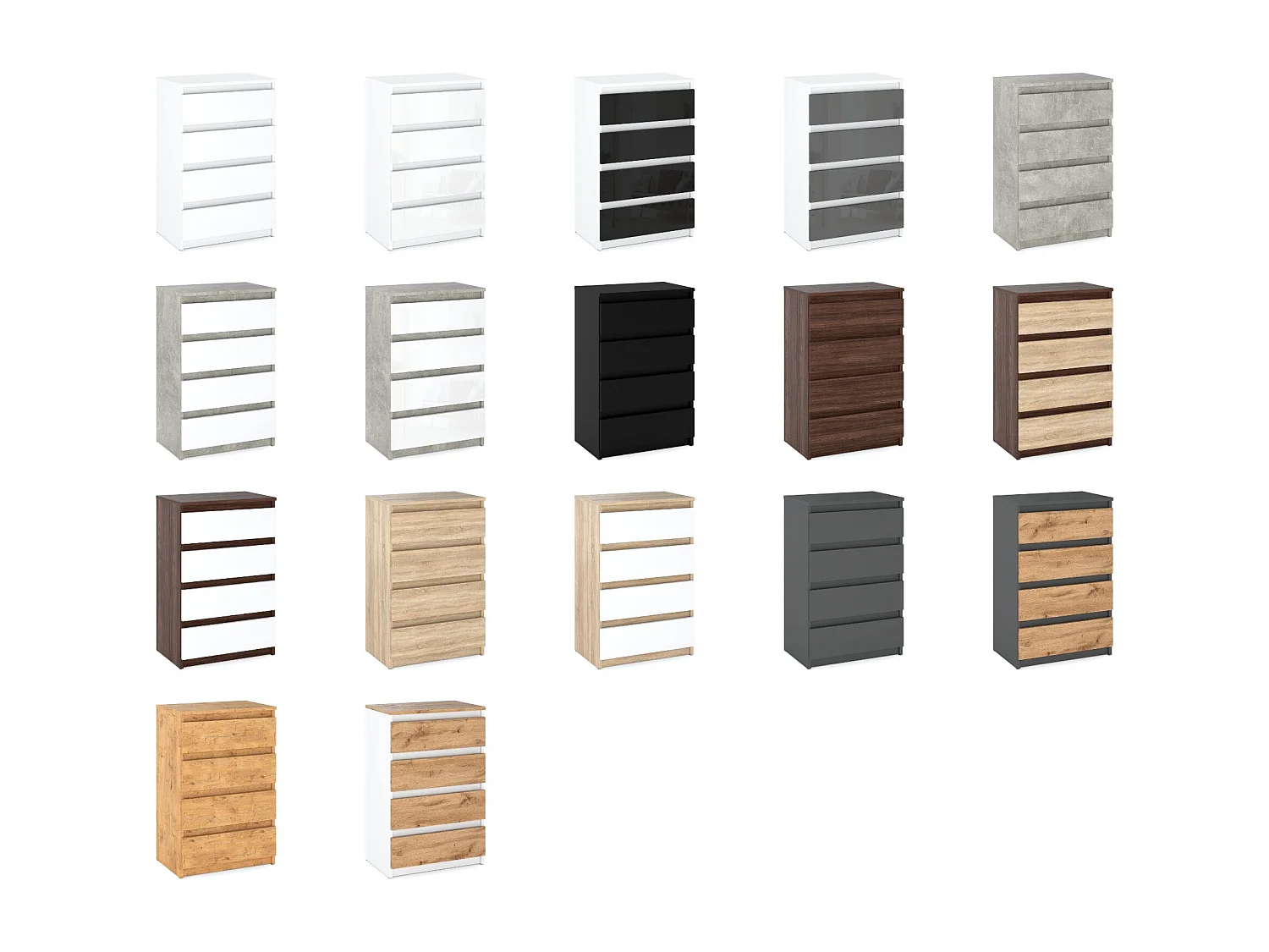 Commode à 4 tiroirs Gris Vintage 60 CM – Meuble TV, Meubles pour salon, Buffet