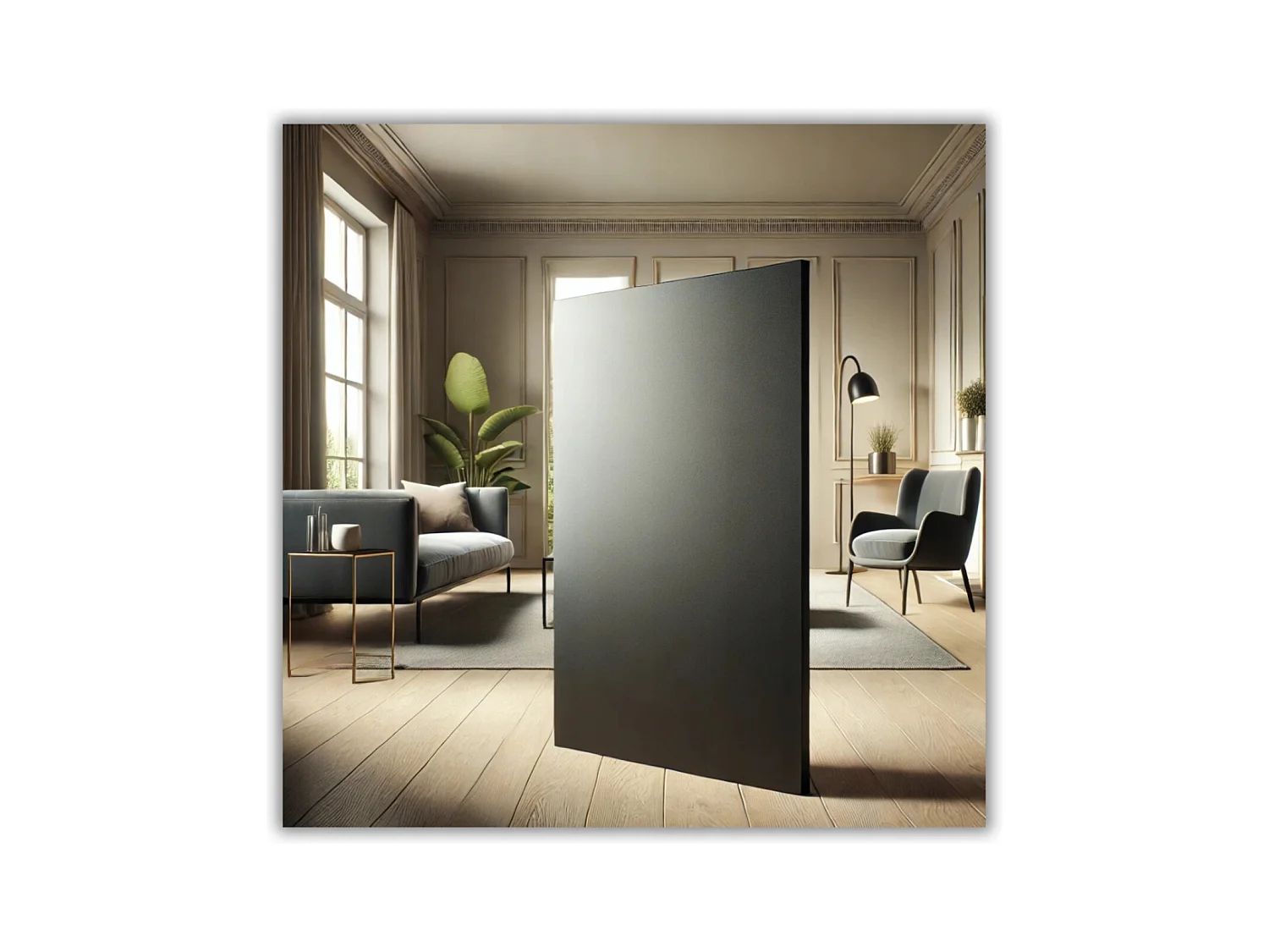 Commode Noire + Chêne Wotan 100 cm – 6 tiroirs – Meuble TV spacieux style loft / salon