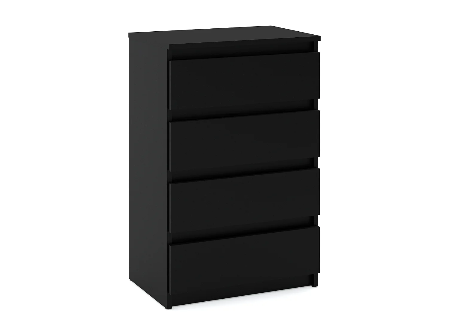 Commode NOIRE  avec 4 tiroirs 60 cm – Meuble TV, armoire pour salon ou chambre