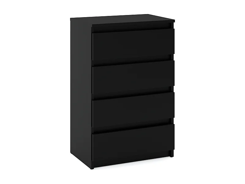 Commode NOIRE  avec 4 tiroirs 60 cm – Meuble TV, armoire pour salon ou chambre