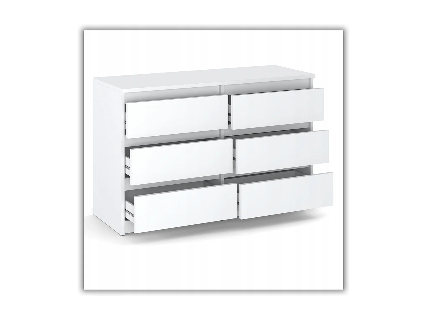 Set de Meuble de Rangement – Armoire 90 cm + Commode 6 Tiroirs 100cm  – Blanc Mat – Moderne et Pratique