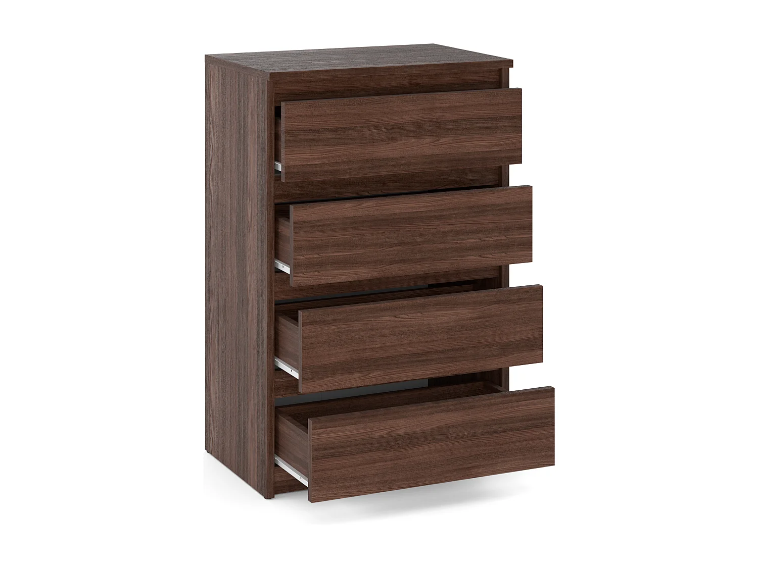 Commode à 4 tiroirs Chêne Wengé 60 CM Meuble TV – Meubles pour salon et chambre