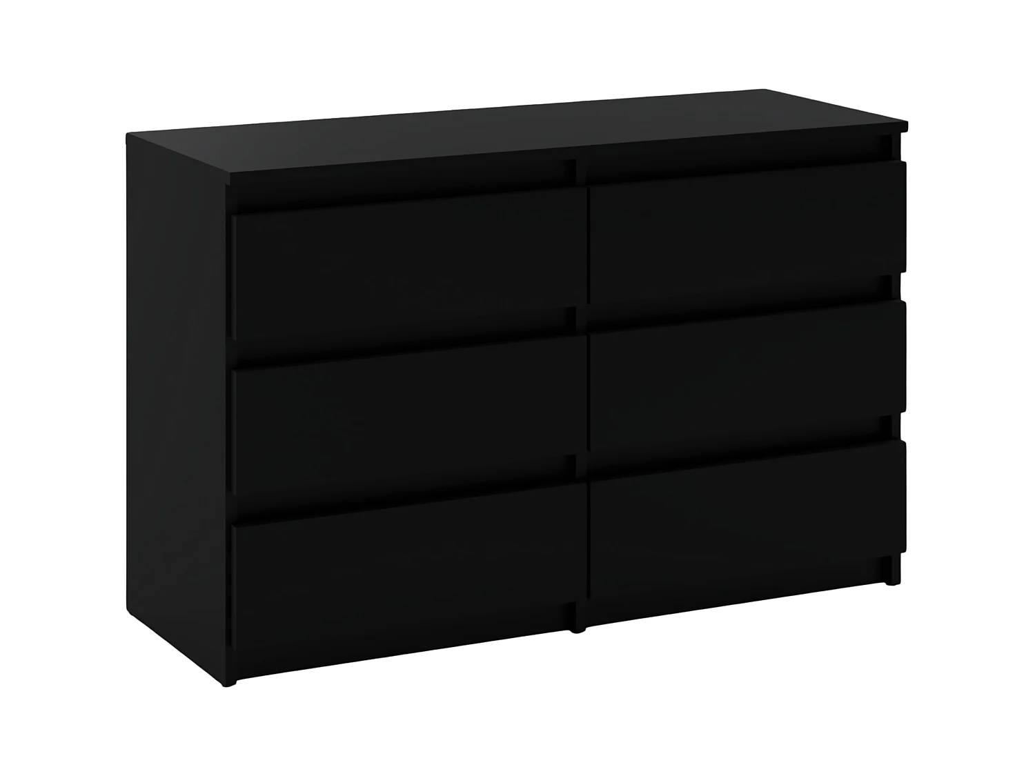 Commode NOIRE 100 cm – 6 tiroirs – Meuble TV spacieux rangement style loft pour salon