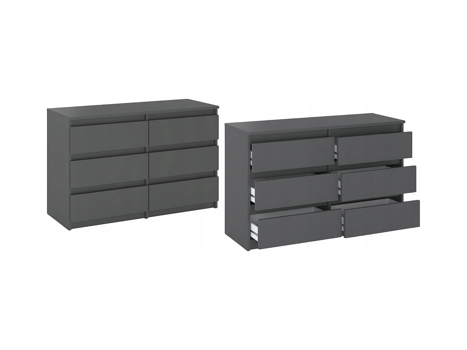 Commode 6 tiroirs – style contemporain – GRIS  – 100 X70X33,5 cm - chifonnier LOFT