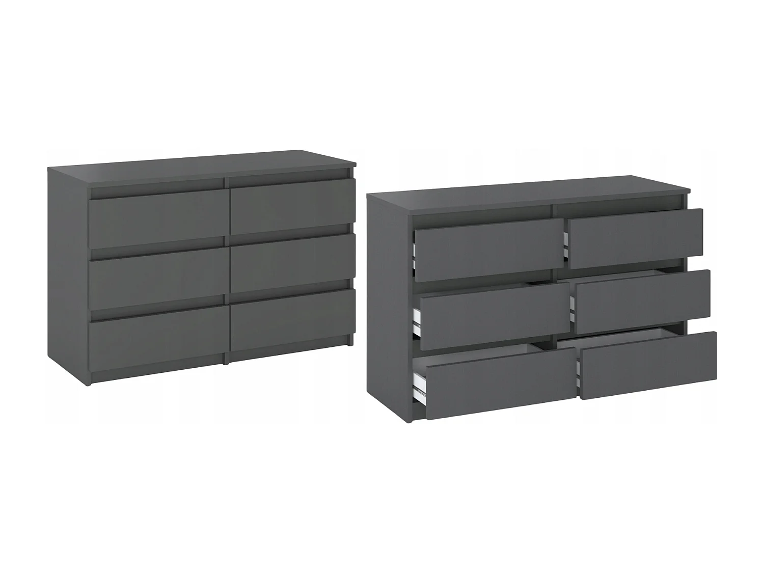 Commode 6 tiroirs – style contemporain – GRIS  – 100 X70X33,5 cm - chifonnier LOFT