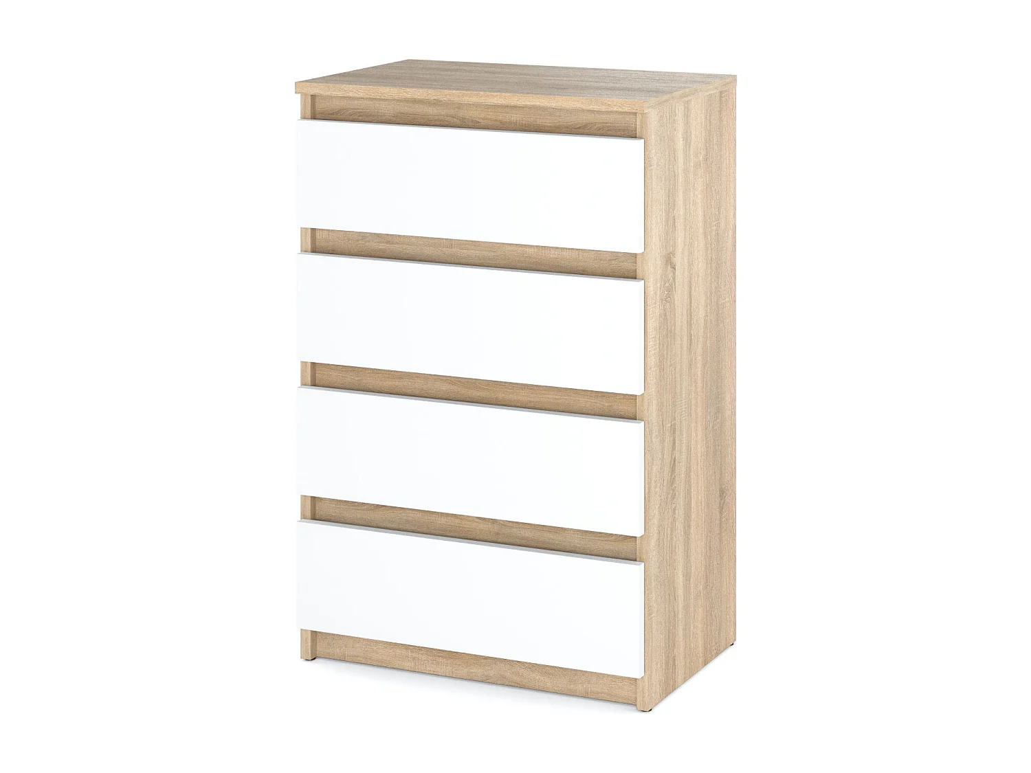 Commode avec 4 tiroirs  60cm  Chêne Sonoma Blanc Meubles de salon -TV-Chambre