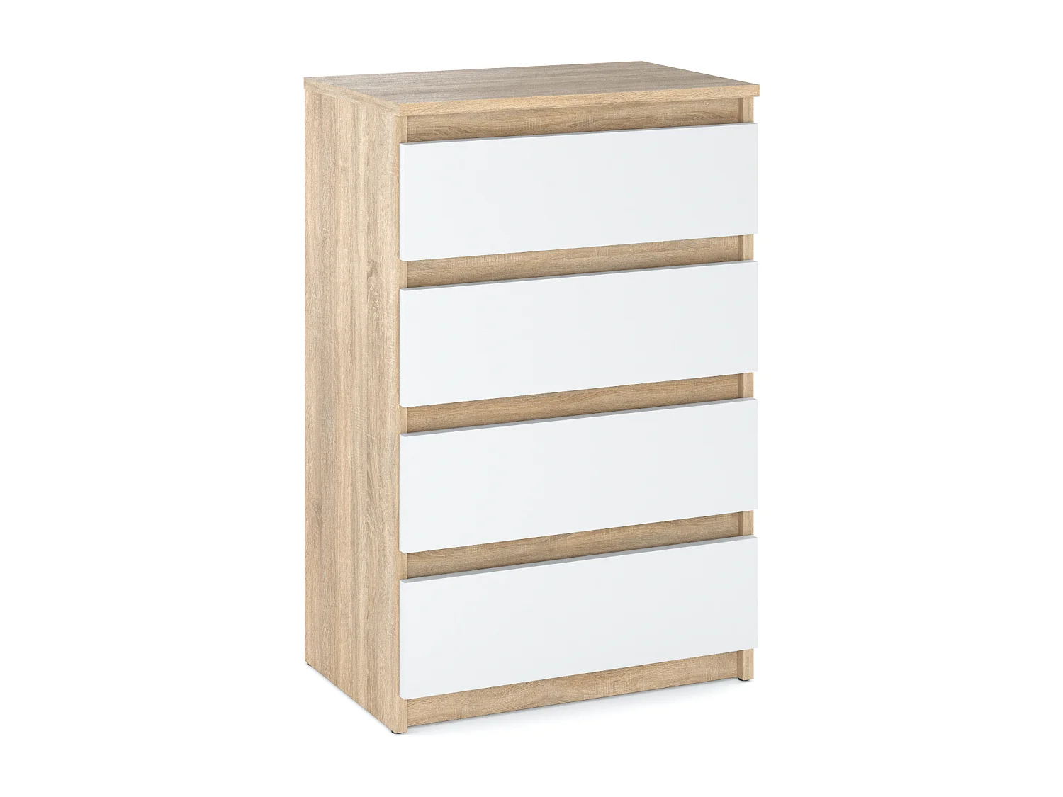 Commode avec 4 tiroirs  60cm  Chêne Sonoma Blanc Meubles de salon -TV-Chambre