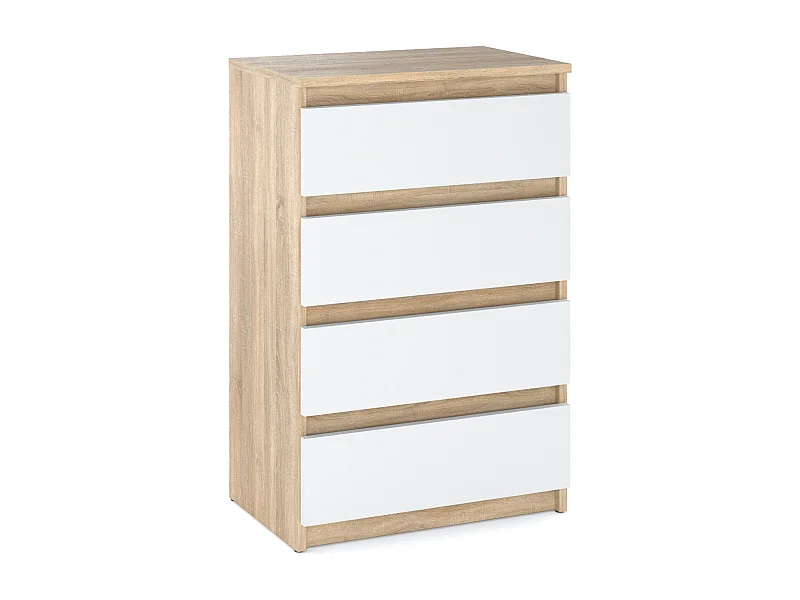 Commode avec 4 tiroirs  60cm  Chêne Sonoma Blanc Meubles de salon -TV-Chambre