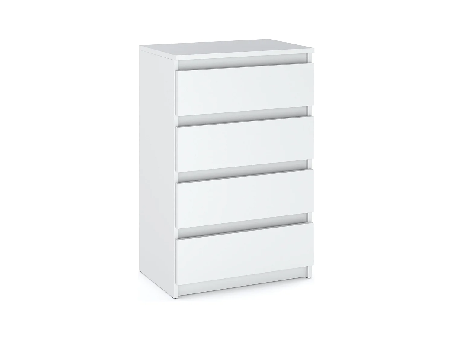 Commode blanche avec 4 tiroirs 60 cm — meuble TV, mobilier pour salon, chambre, style loft