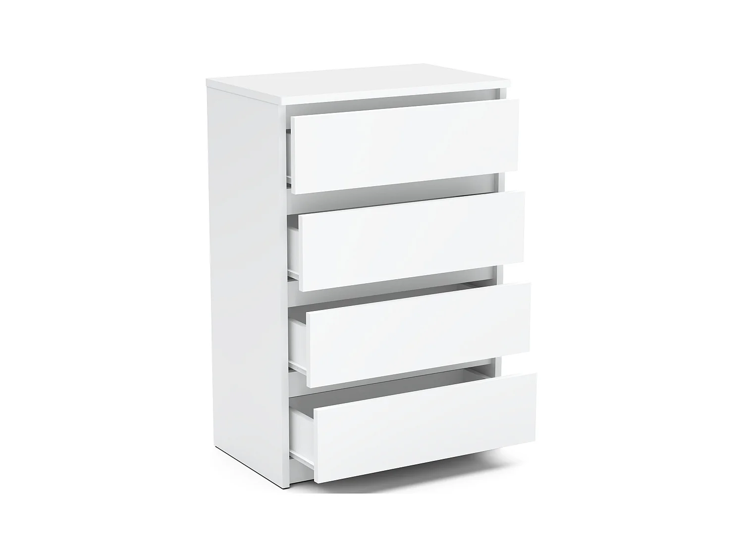 Commode blanche avec 4 tiroirs 60 cm — meuble TV, mobilier pour salon, chambre, style loft