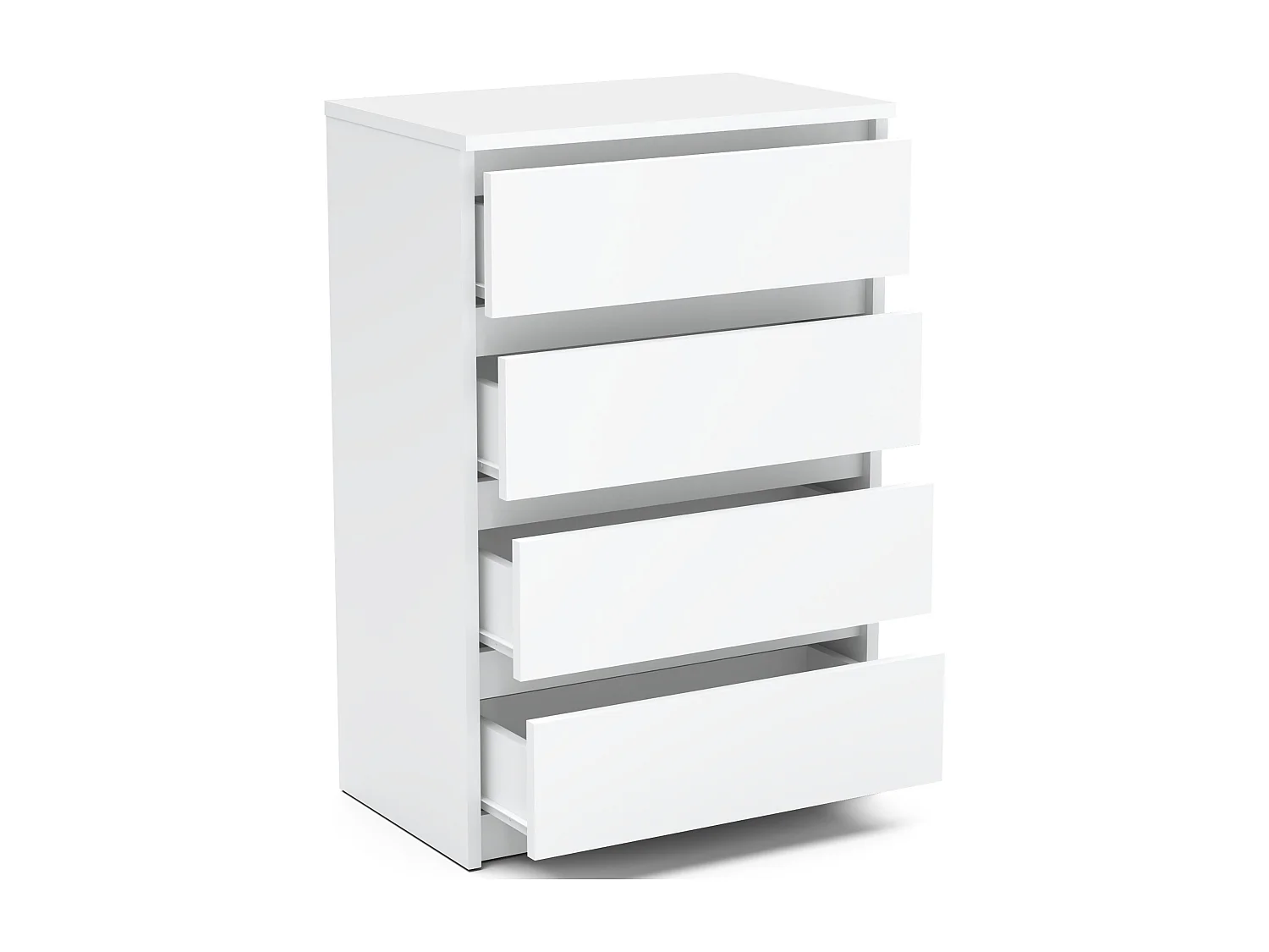 Commode blanche avec 4 tiroirs 60 cm — meuble TV, mobilier pour salon, chambre, style loft