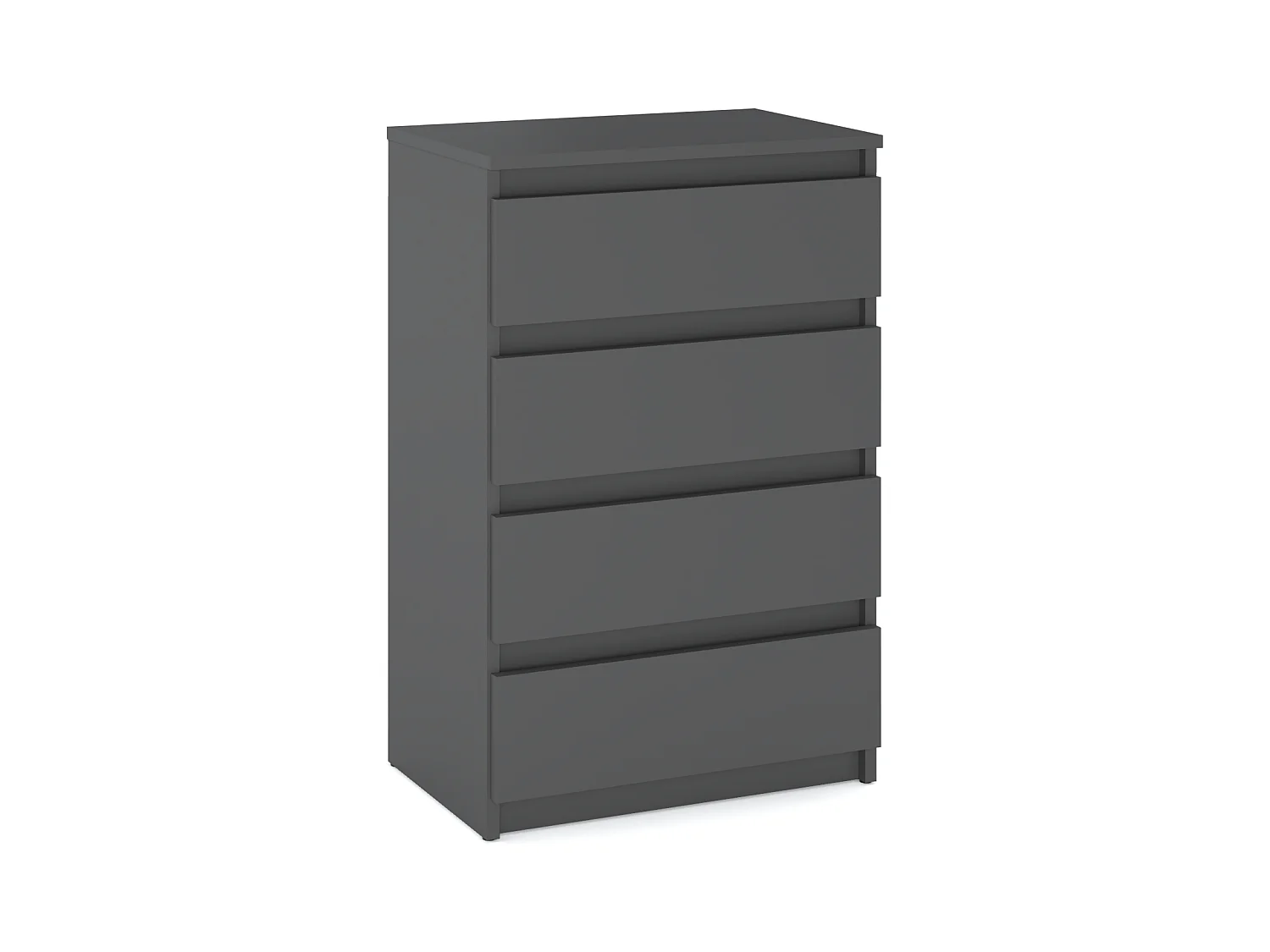 Commode avec 4 tiroirs Gris Mat 60 cm – Meuble TV pour salon ou chambre