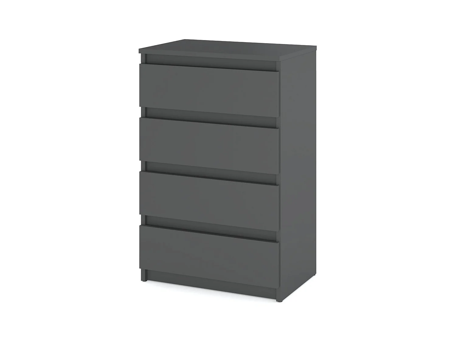 Commode avec 4 tiroirs Gris Mat 60 cm – Meuble TV pour salon ou chambre