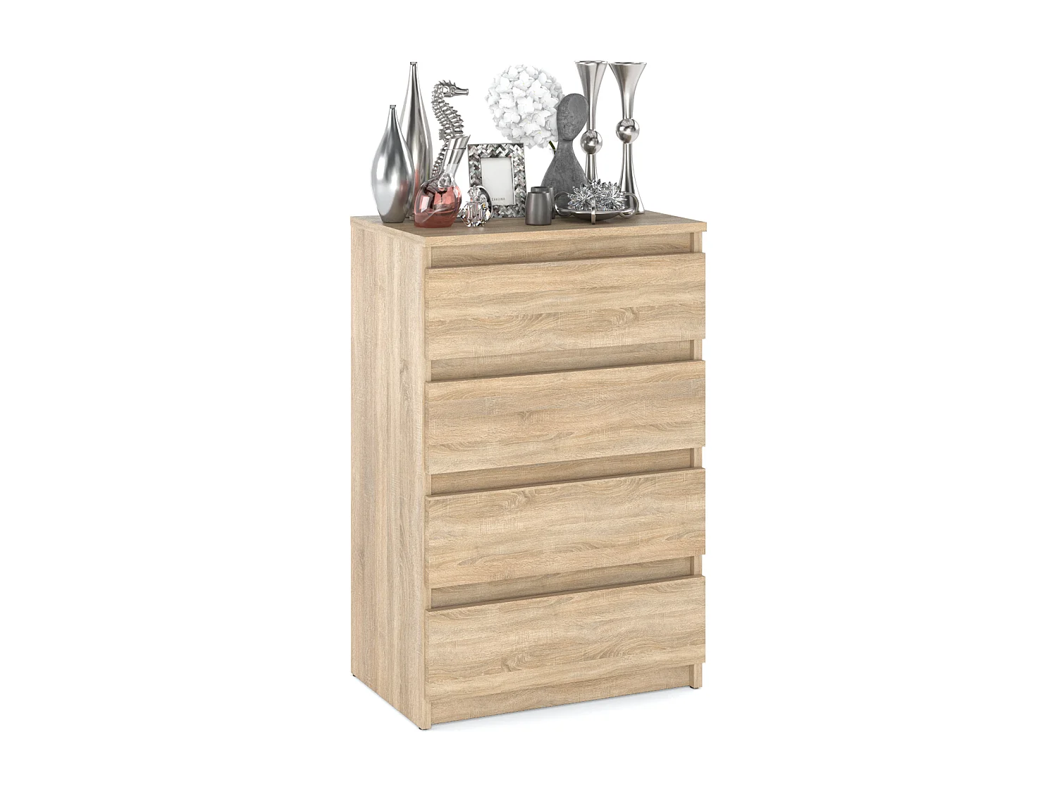 Sonoma eikenhouten ladekast met 4 lades 60 cm – tv-meubel, kast voor woonkamer of slaapkamer