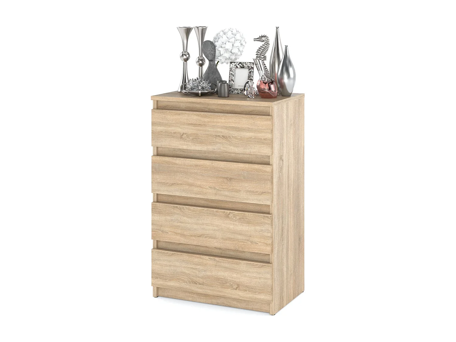 Sonoma eikenhouten ladekast met 4 lades 60 cm – tv-meubel, kast voor woonkamer of slaapkamer