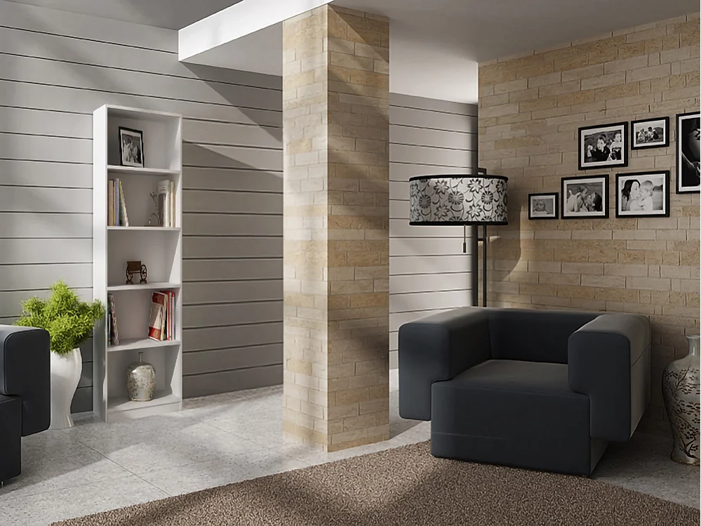 Libreria moderna 182x40x30 cm con 4 ripiani bianca LBT1