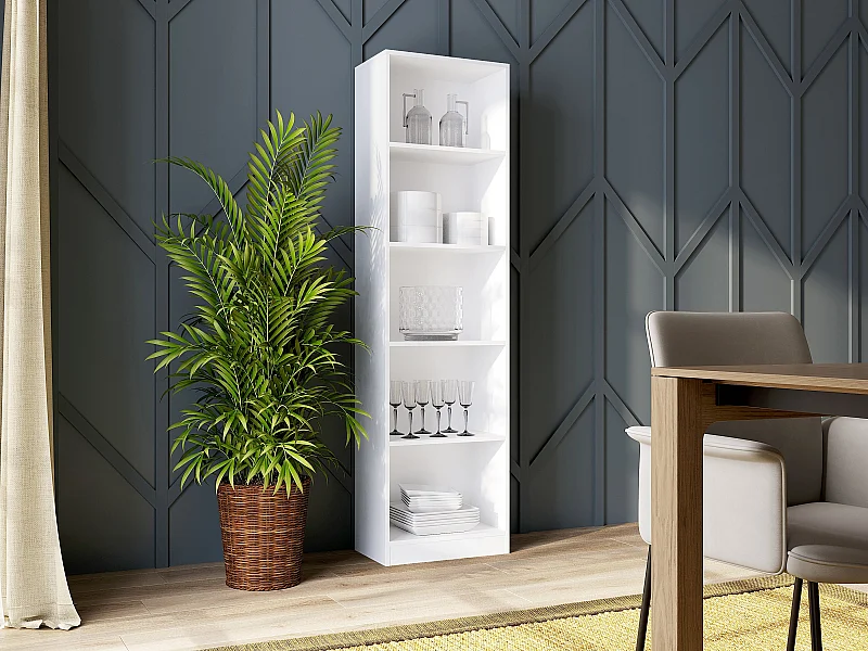 Libreria moderna 50x182x30 cm con 4 ripiani bianca LBT4