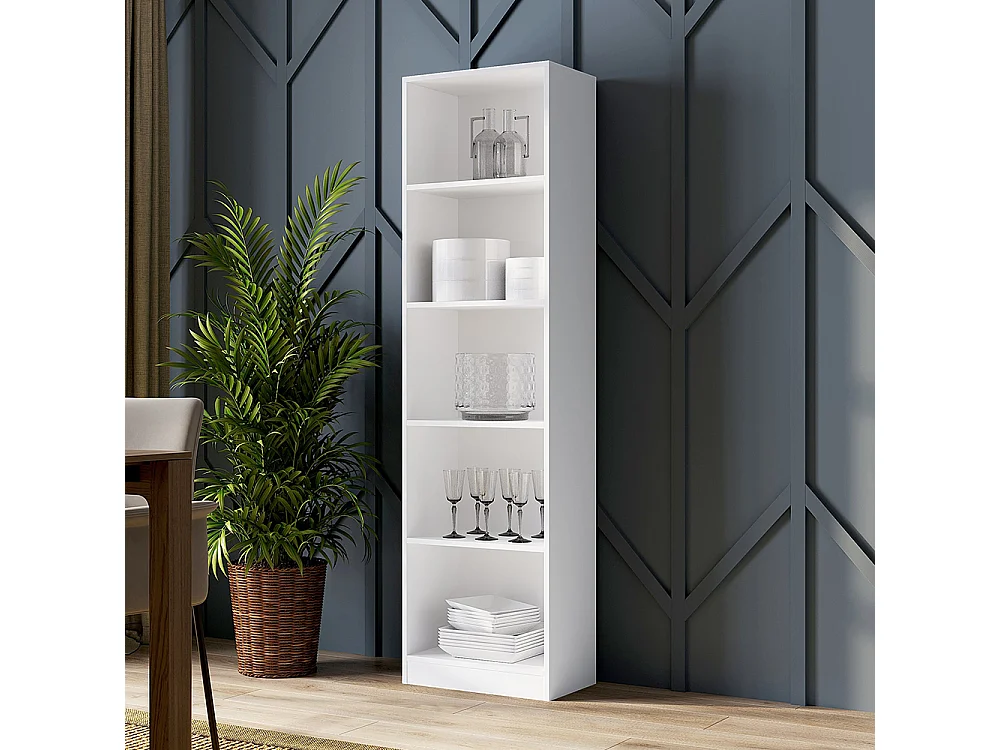 Libreria moderna 50x182x30 cm con 4 ripiani bianca LBT4