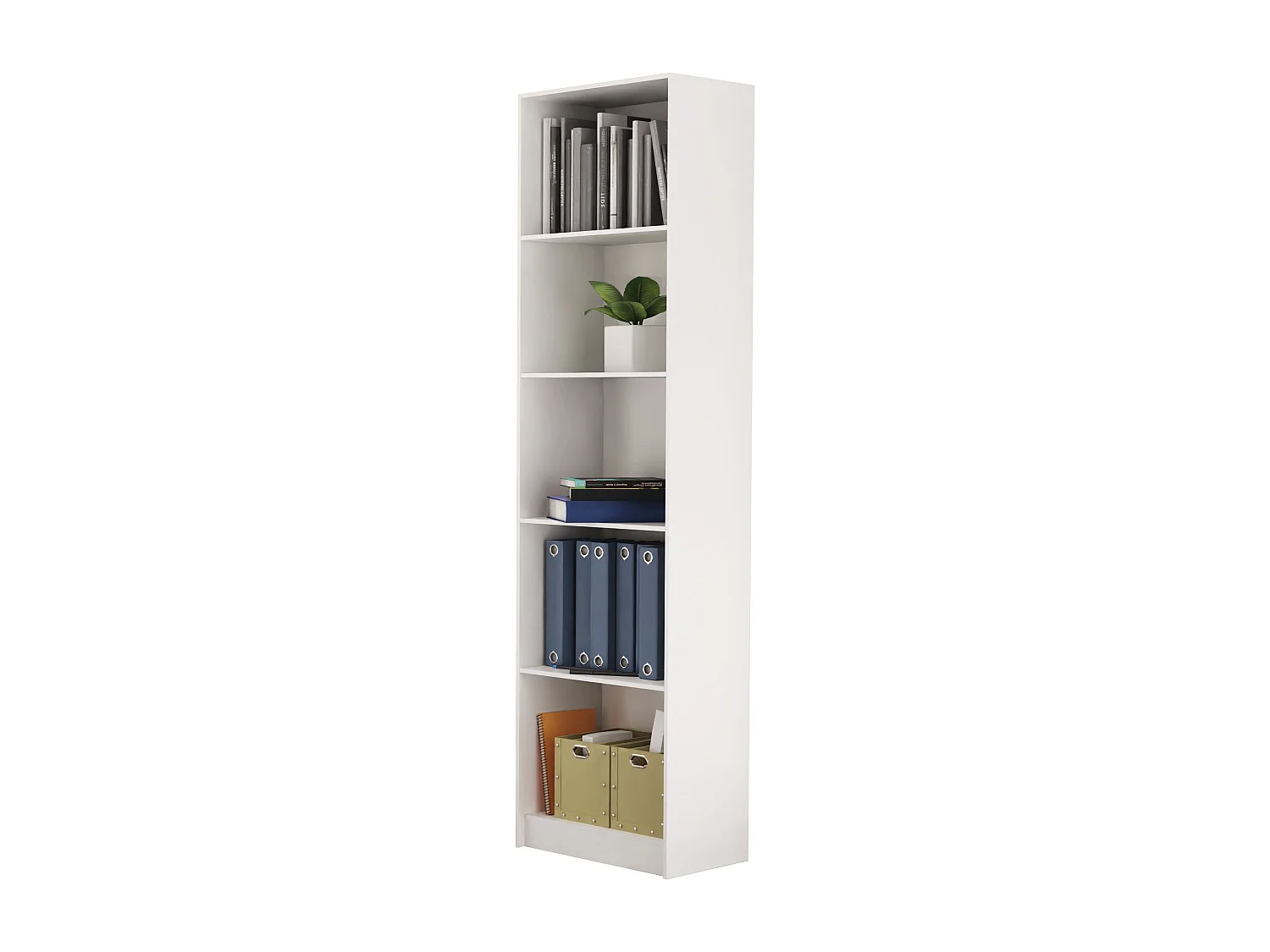 Libreria moderna 50x182x30 cm con 4 ripiani bianca LBT4