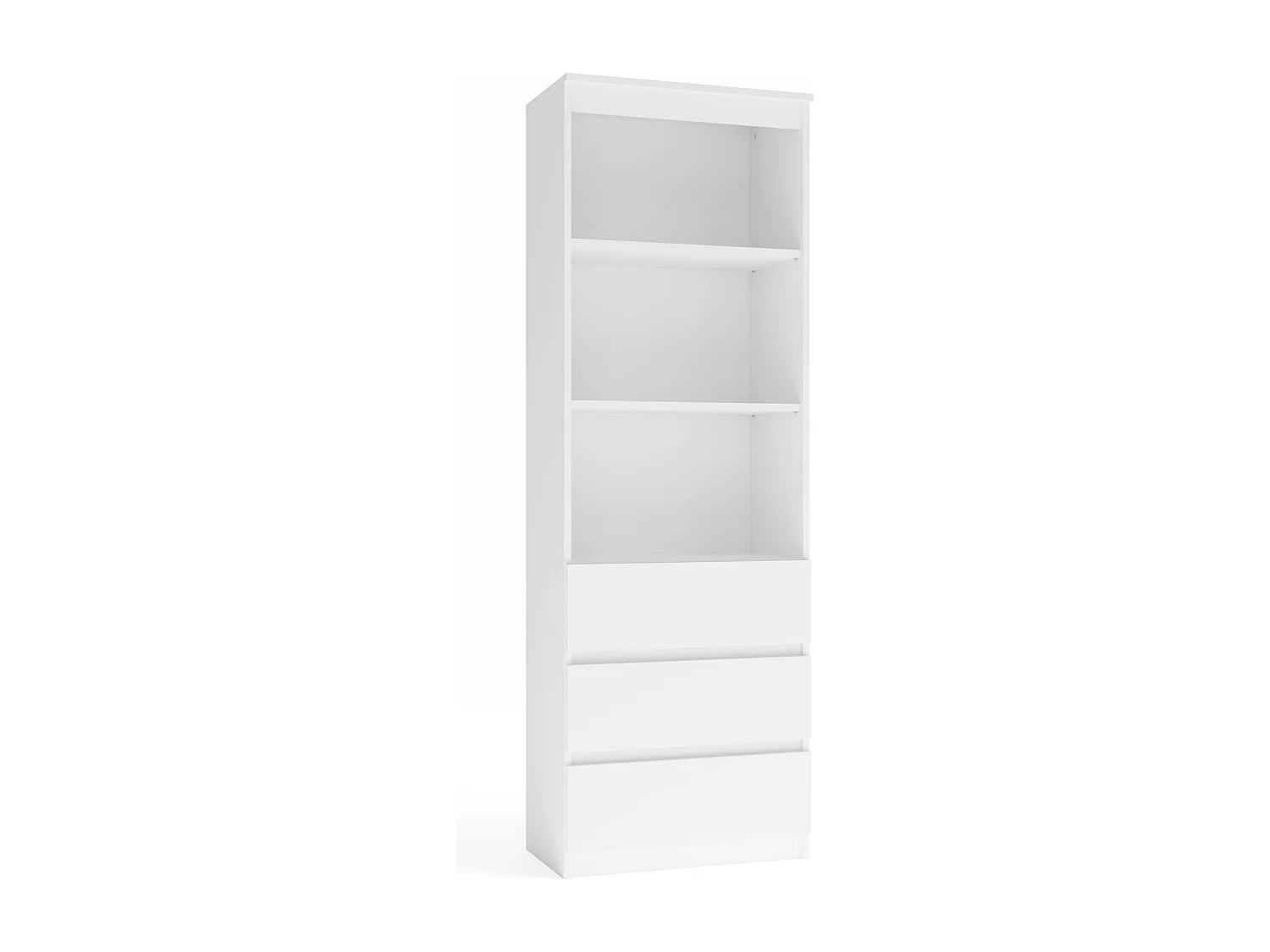 Libreria moderna 60x180x35 cm con cassetti bianca LBT6