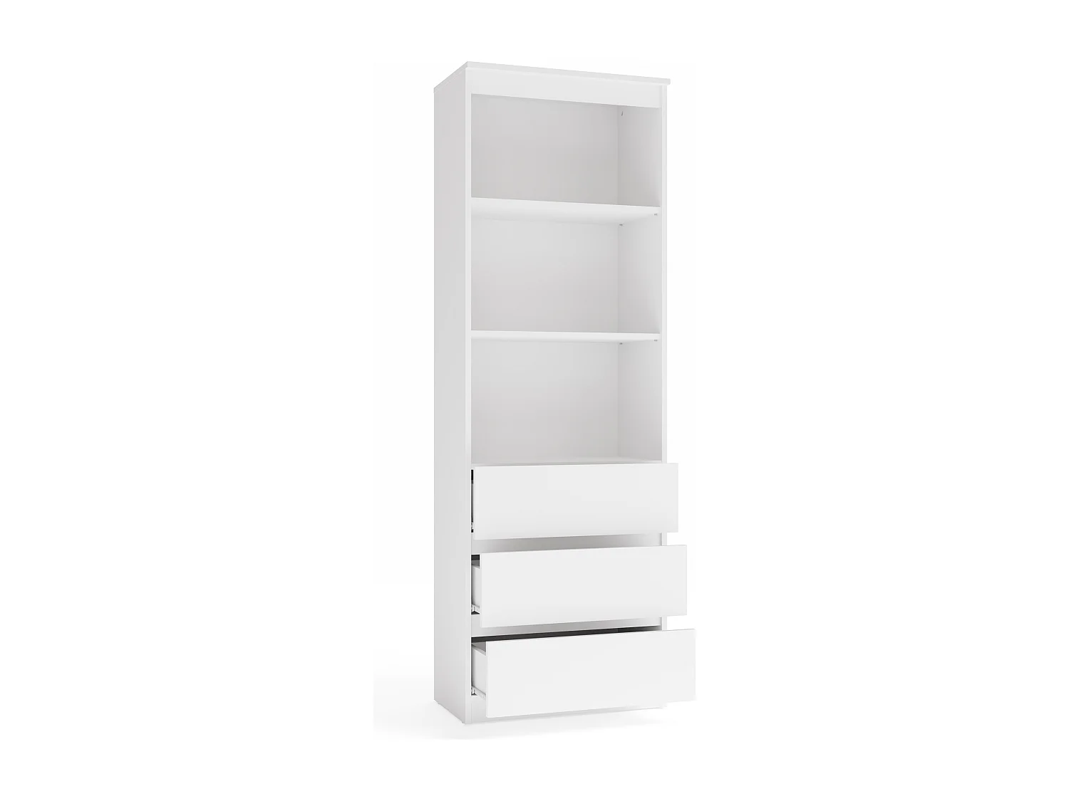 Libreria moderna 60x180x35 cm con cassetti bianca LBT6